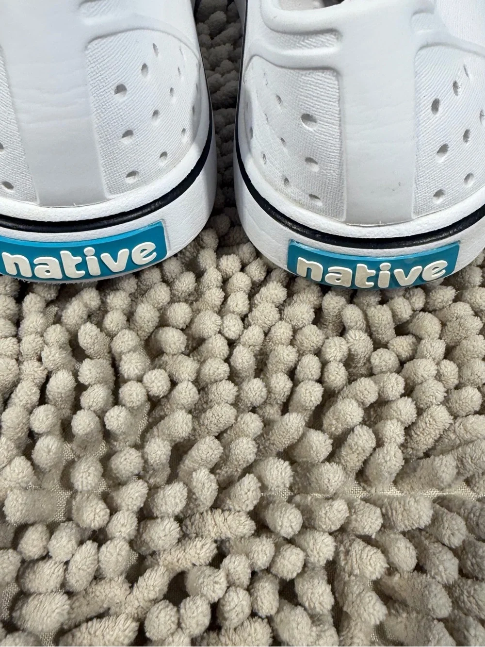 Native Shoes White Perforated Slip-On Sandals